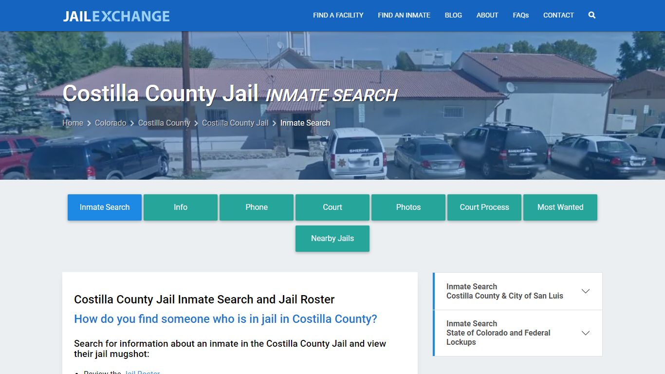 Inmate Search: Roster & Mugshots - Costilla County Jail, CO
