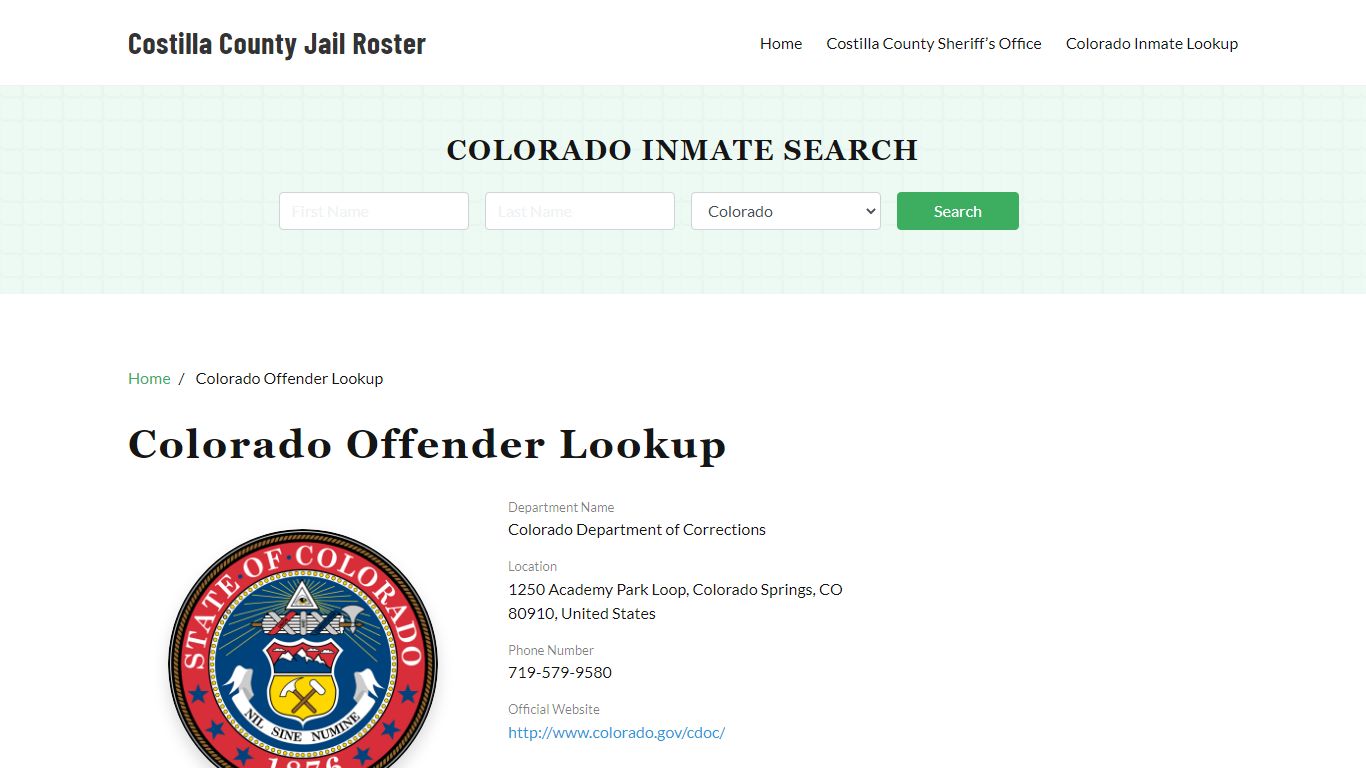 Colorado Inmate Search, Jail Rosters