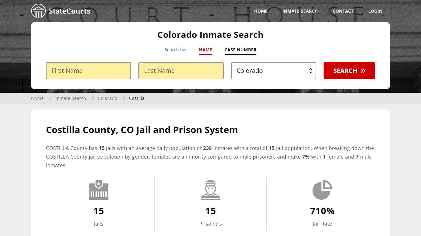 Costilla County, CO Inmate Search - StateCourts